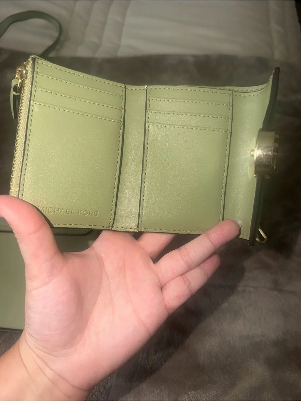 Michael Kors Sage Green Crossbody Bag with Matching Wallet 💚